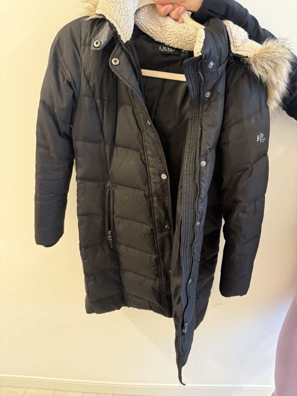 Ralph Lauren Black Puffer Coat, Size XS